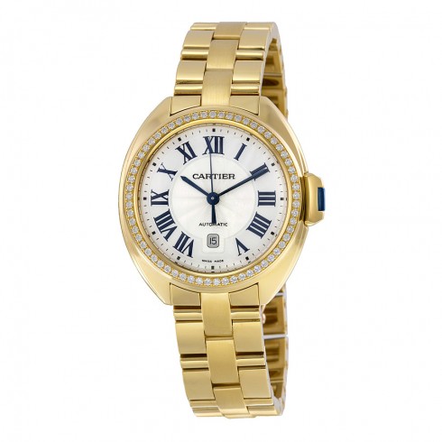 Cartier Cle Flinque Dial 18kt Yellow Gold Ladies Watch WJCL0004 watches