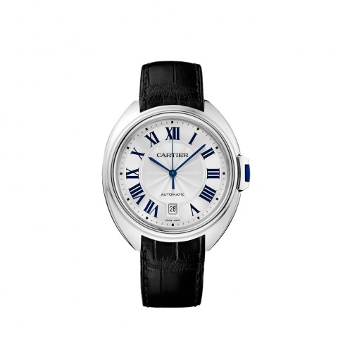 Cartier Cle Silvered Flinque Dial Steel Men's Watch WGCL0005 watches