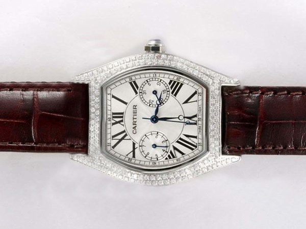 Cartier Collection Privee Cartier Paris A506351 Quartz Rectangle White Dial Watch watches