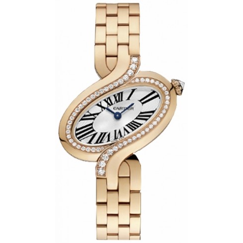 Cartier Delices De Cartier Diamond 18k Rose Gold Ladies Watch WG800006 watches