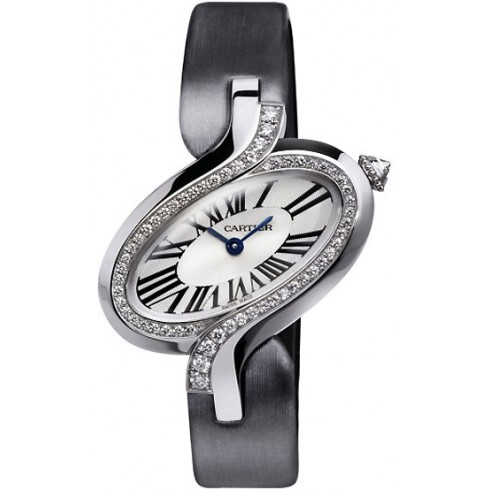 Cartier Delices de Cartier Silver Dial Satin Strap Ladies Watch WG800018 watches