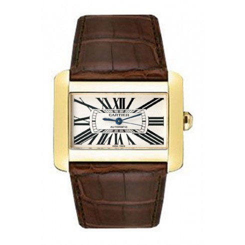 Cartier Divan White Dial 18K Yellow Gold Automatic Ladies Watch W6300856 watches