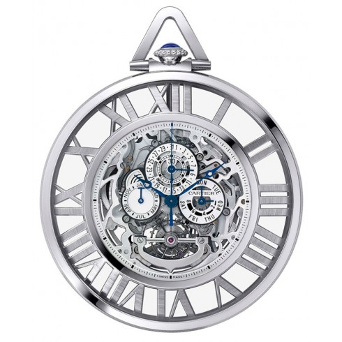 Cartier Grand Complication Chronograph Perpetual Calendar 18 kt White Gold Pocket Watch W1556213 watches