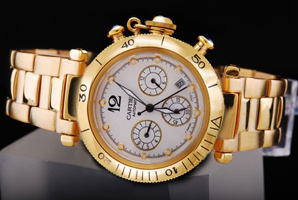 Cartier Pasha de Cartier W30140D1 Gold 18k Gold Strap 36mm Watch watches