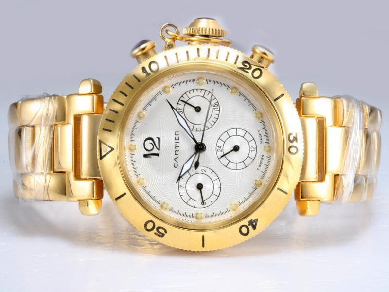 Cartier Pasha de Cartier W30140D1 Stainless Steel Case White Dial Watch watches