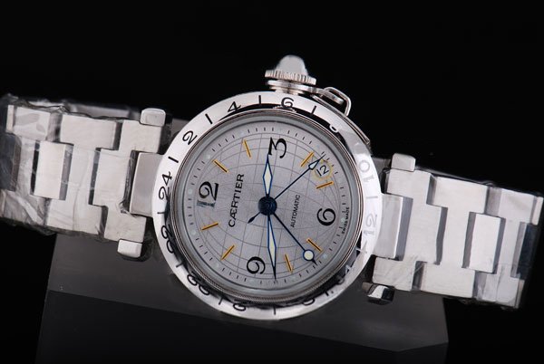 Cartier Pasha de Cartier w31030H3 White Dial Silver Stainless Steel Strap 36mm Watch watches