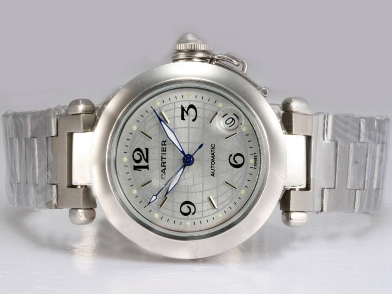 Cartier Pasha de Cartier W31047M7 White Dial 36mm Silver Stainless Steel Strap Watch watches