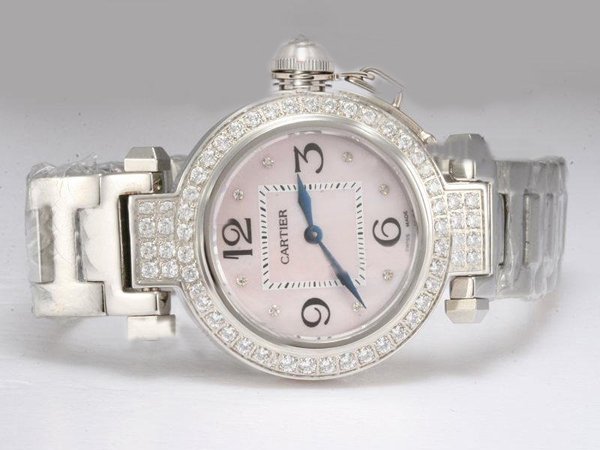 Cartier Pasha de Cartier W31075M7 Quartz Round Pink Dial Watch watches