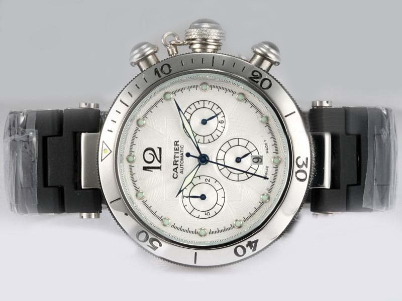 Cartier Pasha de Cartier W3108555 Automatic 40.5mm White Dial Watch watches