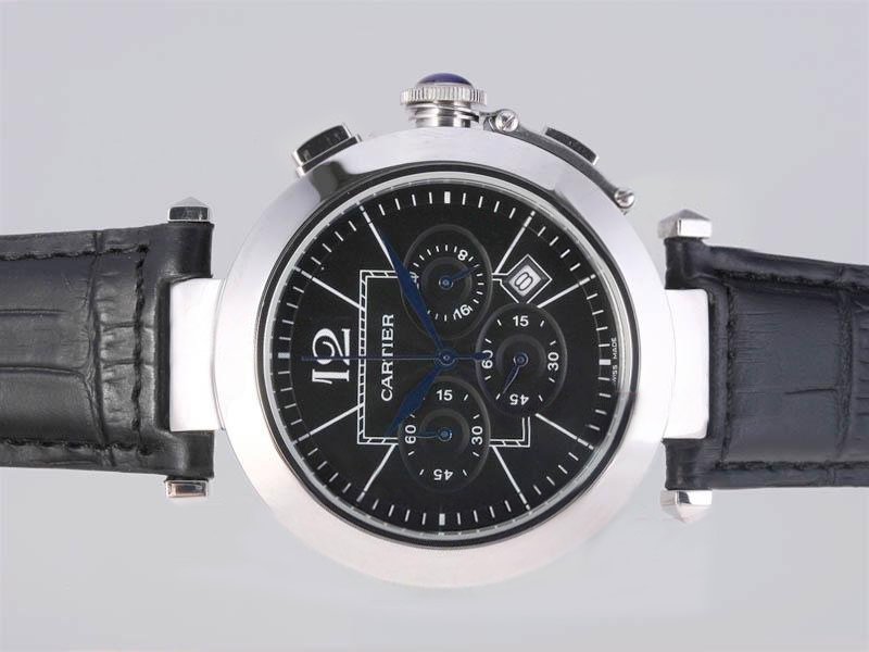 Cartier Pasha de Cartier W3108555 Quartz Chronograph Black Dial 42mm Watch watches