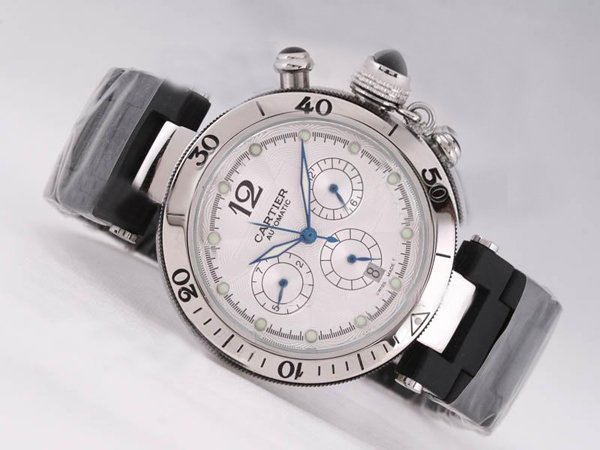 Cartier Pasha de Cartier W31088U2 Stainless Steel Case Round White Dial Watch watches