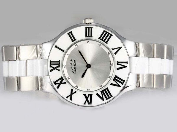 Cartier Pasha de Cartier W31089M7 Round Silver Stainless Steel Strap Watch watches