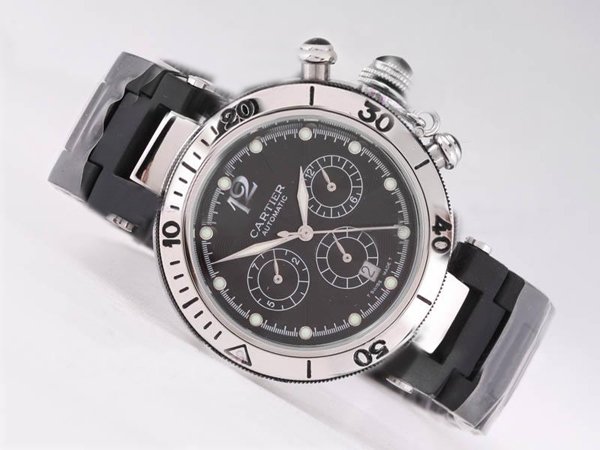 Cartier Pasha de Cartier W3140003 Black Dial Automatic Watch watches