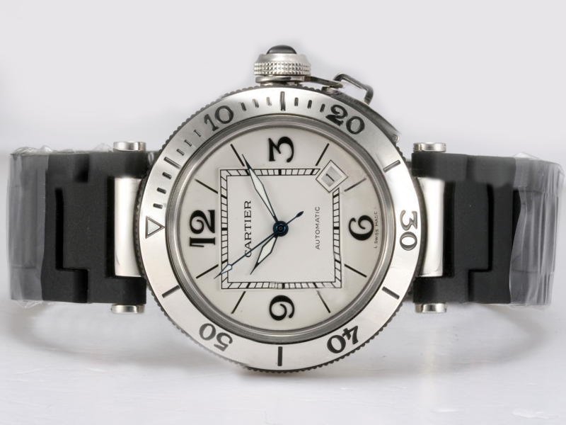 Cartier Pasha de Cartier W3140003 White Dial Automatic Round Watch watches