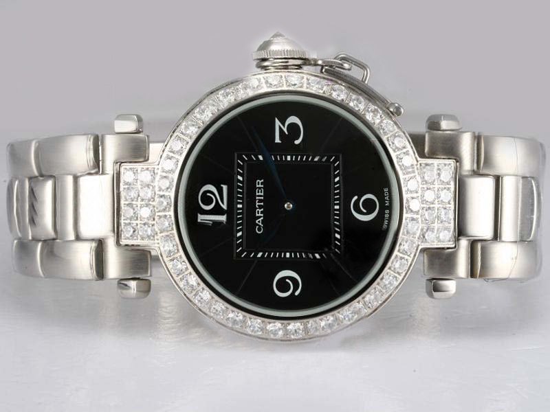 Cartier Pasha de Cartier WJ11924G Mens 38mm Silver Stainless Steel Strap Watch watches
