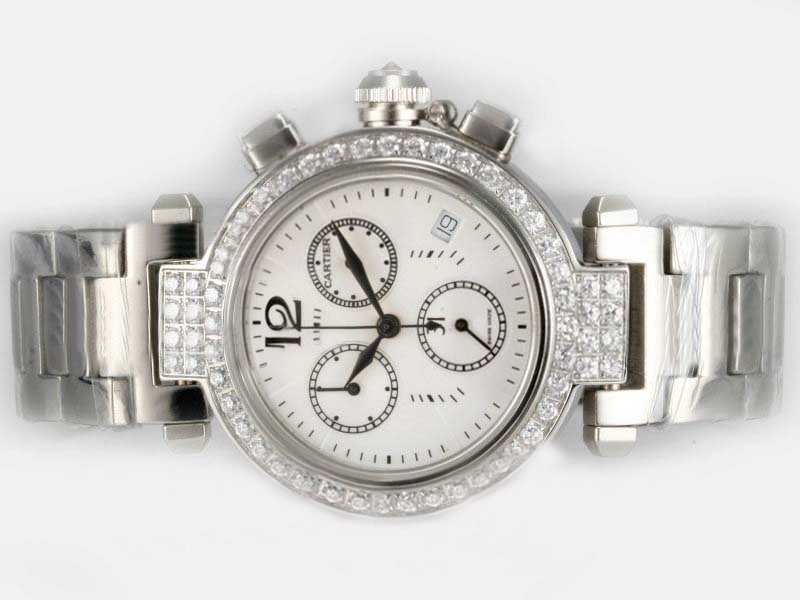 Cartier Pasha de Cartier WJ130005 Mens Round Stainless Steel Case Watch watches