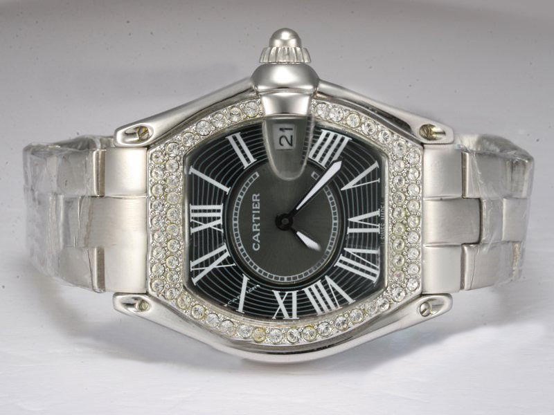 Cartier Roadster 19552 Rectangle Mens Stainless Steel Case Watch watches