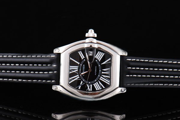 Cartier Roadster 2510 33x47mm Mens Black Cow Leather Strap Watch watches