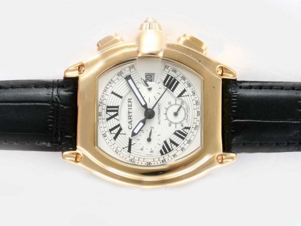Cartier Roadster 2510 White Dial Stainless Steel Case 40x47mm Watch watches