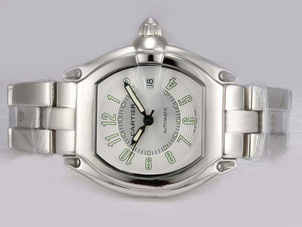 Cartier Roadster W62001V3 Silver Stainless Steel Strap Mens Square Watch watches