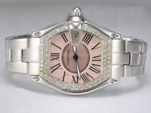 Cartier Roadster W62017V3 Automatic Rectangle Pink Dial Watch watches