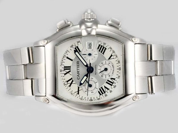 Cartier Roadster w62019x6 Silver Stainless Steel Strap Mens 40x47mm Watch watches