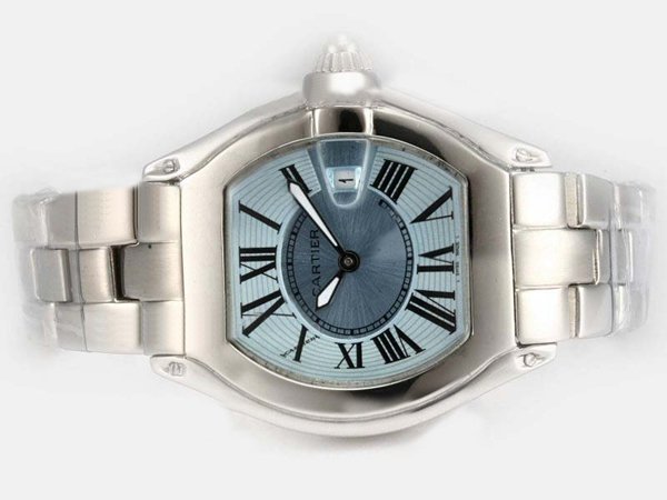 Cartier Roadster W62025V3 Stainless Steel Bezel Blue Dial Quartz Watch watches