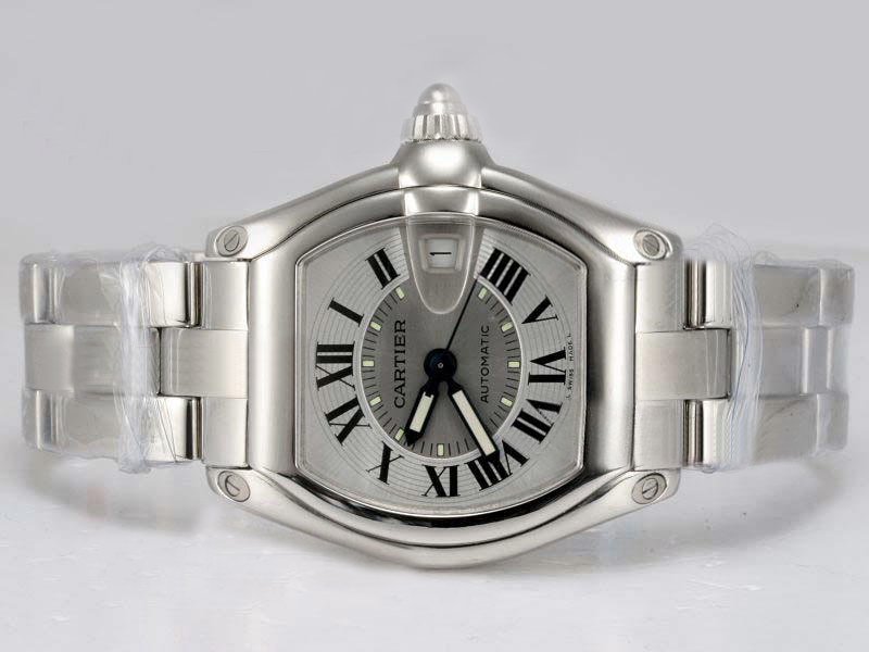 Cartier Roadster W62025V3 Stainless Steel Case 38mm White Dial Watch watches