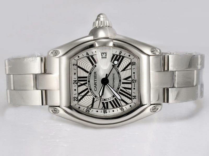 Cartier Roadster W62032X6 Silver Stainless Steel Strap 38mm Mens Watch watches