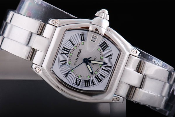 Cartier Roadster W6206017 White Dial Stainless Steel Case Stainless Steel Bezel Watch watches