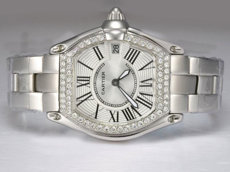 Cartier Roadster wE5002x2 Mens Silver Stainless Steel Strap Watch watches