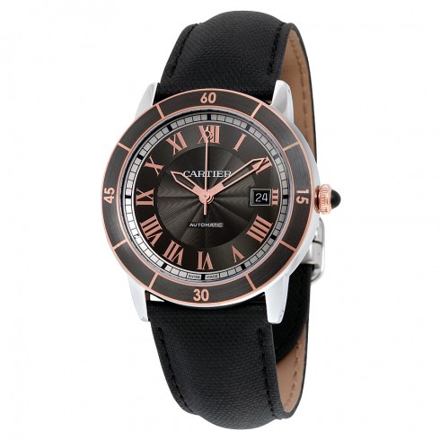 Cartier Ronde Croisiere Automatic Gray Dial Black Leather Men's Watch W2RN0005 watches