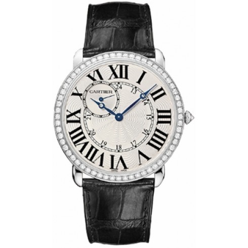 Cartier Ronde Louis Cartier Diamond Bezel 18 kt White Gold Men's Watch WR007002 watches