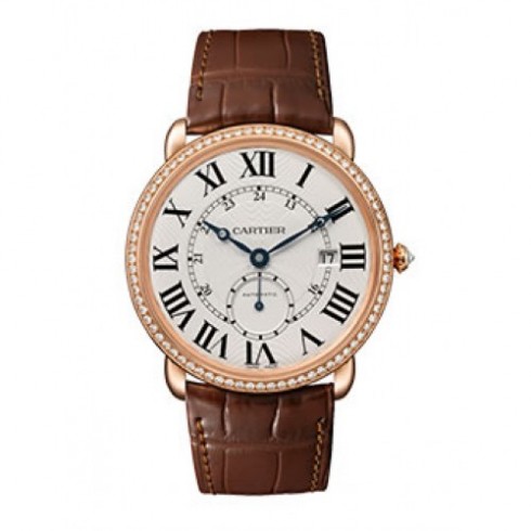 Cartier Ronde Louis Silver Dial 18k Pink Gold Men's Automatic Watch WR007017 watches