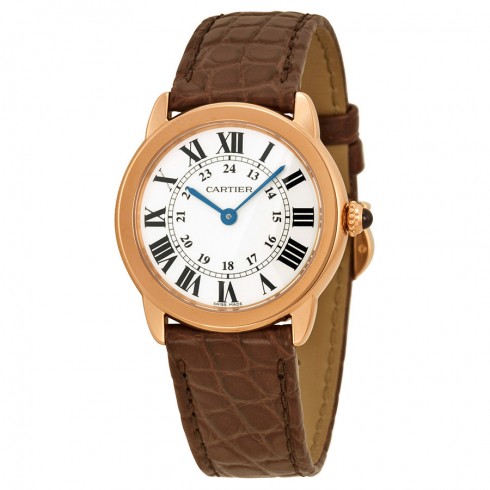 Cartier Ronde Solo De Cartier Silver Dial Brown Leather Ladies Watch W6701007 watches