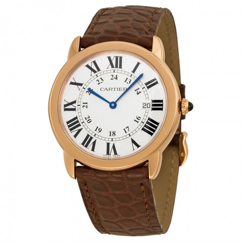 Cartier Ronde Solo De Cartier Silver Dial Brown Leather Unisex Watch W6701008 watches