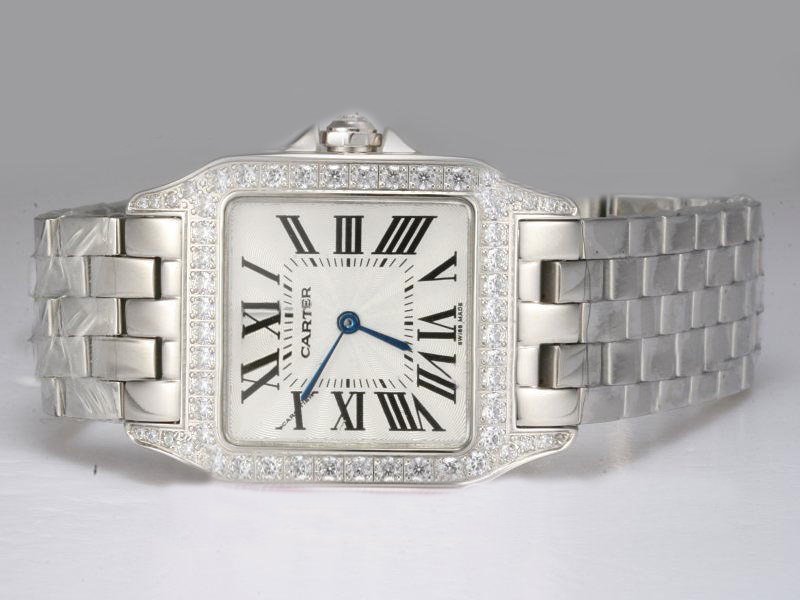 Cartier Ronde W25064Z5 Diamond Bezel Silver Stainless Steel Strap Womens Watch watches