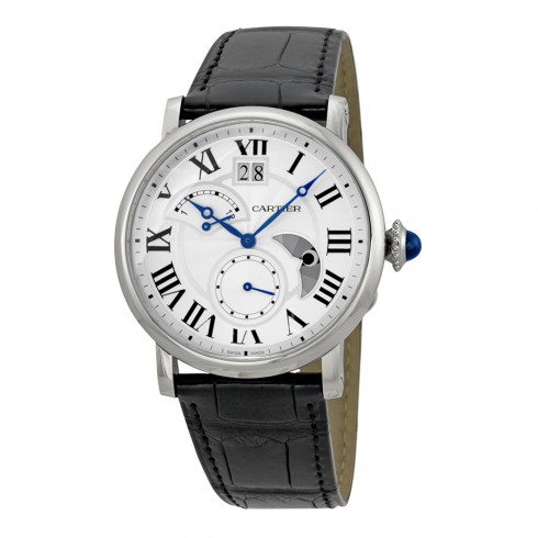 Cartier Rotonde Automatic Silver Dial Black Leather Men's Watch W1556368 watches