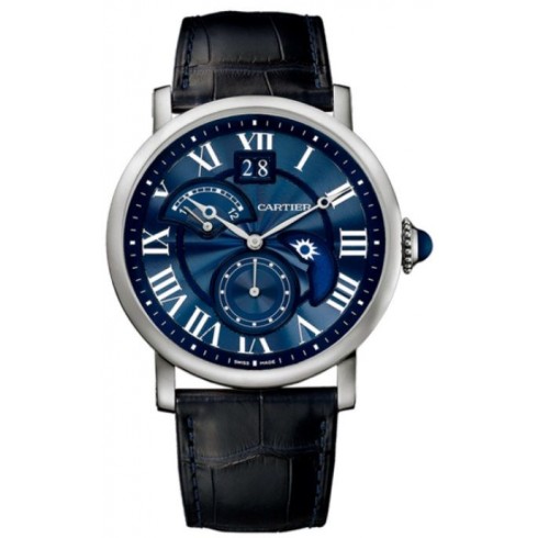 Cartier Rotonde de Cartier Blue Guilloche Dial 18K White Gold Automatic Men's Watch W1556241 watches