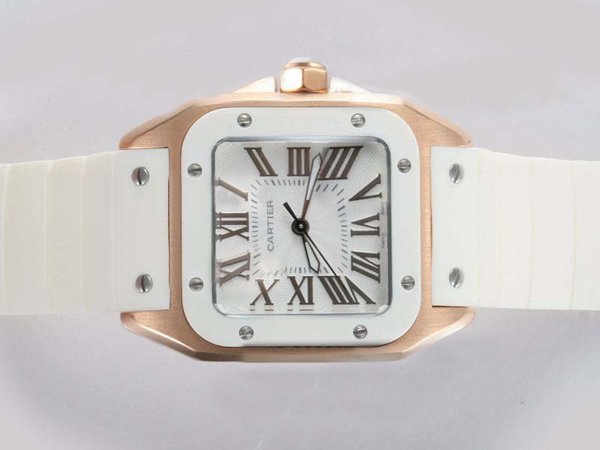 Cartier Santos 100 25232 Stainless Steel Case Womens Stainless Steel Bezel Watch watches