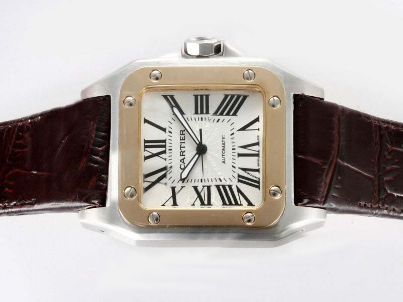 Cartier Santos 100 C1628 Stainless Steel Case 38x38mm Mens Watch watches