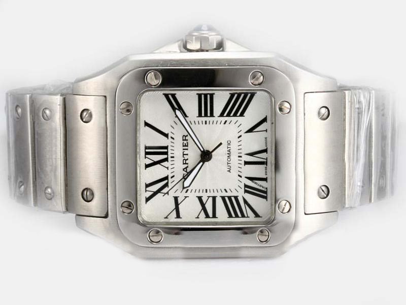 Cartier Santos 100 w200737g Automatic White Dial 38x38mm Watch watches