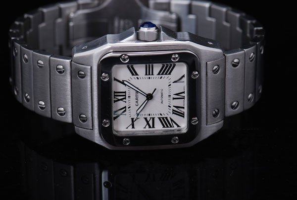 Cartier Santos 100 w200737g White Dial 34x34mm Automatic Watch watches