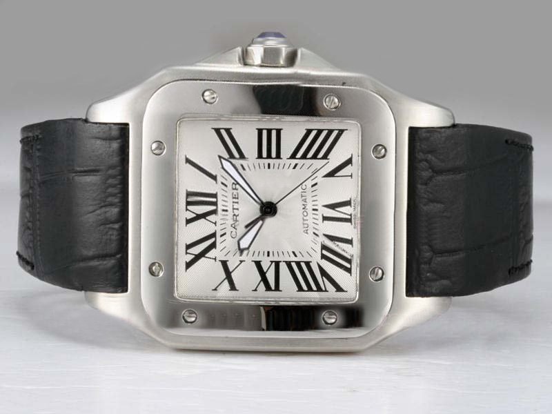 Cartier Santos 100 w20073x8 Automatic Stainless Steel Bezel White Dial Watch watches