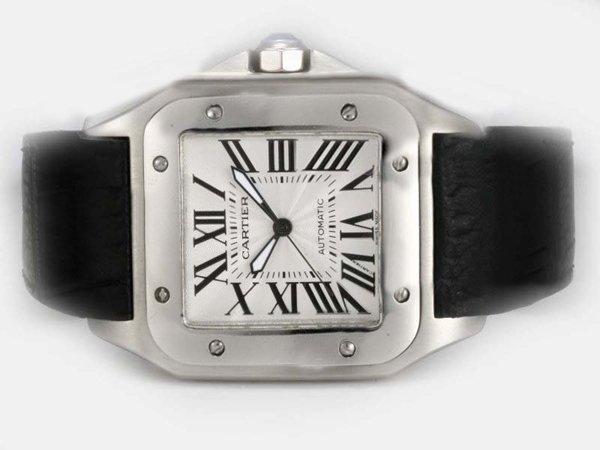 Cartier Santos 100 w20073x8 Mens Square Stainless Steel Case Watch watches