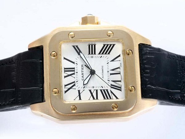 Cartier Santos 100 W20073X8 Square Automatic White Dial Watch watches