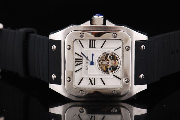 Cartier Santos 100 w20073x8 Square Stainless Steel Case Mens Watch watches