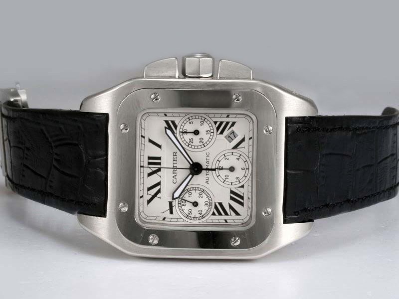 Cartier Santos 100 W20090X8 Mens Stainless Steel Bezel Automatic Watch watches
