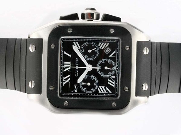Cartier Santos 100 W20090X8 Stainless Steel Case Stainless Steel Bezel Watch watches