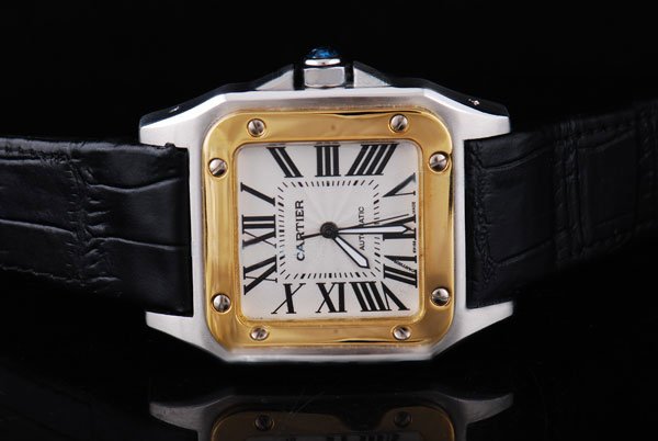 Cartier Santos 100 W20091X7 White Dial Square Automatic Watch watches